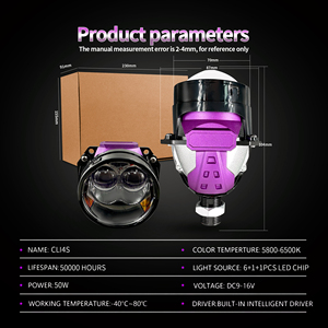 Ampoules de projecteur Bi-LED Chenlang Super Lumineuses 2,<span class=keywords><strong>5</strong></span> pouces 110W 30000LM avec grande lentille de rechange, phares LED sans perte, double laser pour voitures - Product Image 5