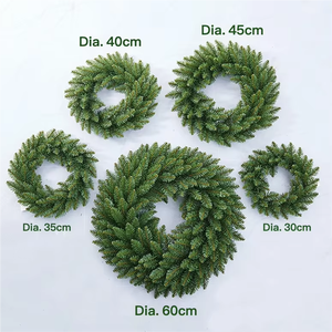 Guirlande <span class=keywords><strong>de</strong></span> <span class=keywords><strong>Noël</strong></span> HLC 30/40/50/60cm, <span class=keywords><strong>couronne</strong></span> <span class=keywords><strong>de</strong></span> <span class=keywords><strong>Noël</strong></span> artificielle en aiguilles <span class=keywords><strong>de</strong></span> pin pour décoration extérieure et intérieure, centres commerciaux, hôtels - Product Image 6