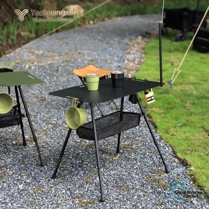 Mesa Plegable de Aluminio para Exteriores, Rectangular, Portátil, para Camping, Picnic, Té, con Malla de Almacenamiento y Gancho para Linterna - Product Image 6