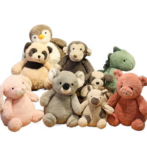 دمى حيوانات الغابة اللطيفة والسميكة، ألعاب محشوة على شكل أرنب وكوالا وكلب وقرد وباندا - Product Image 1