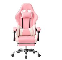 Chaise de jeu inclinable en PVC rose avec repose-pieds rétractable et réglable en hauteur, vente en gros d'usine, approvisionnement en vrac