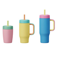 Gobelet isotherme pour enfants, anti-fuite, en acier inoxydable 304 standard, avec logo personnalisé coloré et mignon, 12/18/22 oz