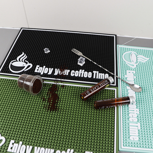 Rutschfeste, abtropfbare Silikon-Espresso-Barmatte, Gummi-Barmatte, PVC-Arbeitsplatten-Barmatte mit individuellem Logodruck - Product Image 3