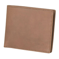 Dompet Pria Kulit Asli Berkualitas Tinggi Buatan Pabrik dengan RFID Blocking, Tipis, Pendek, Vintage, Lipat Dua, Kapasitas Besar
