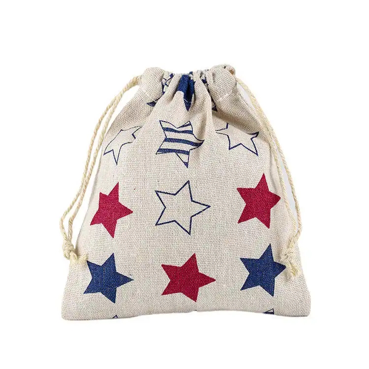 Reusable Festival Packaging Christmas Drawstring Gift Bags For Candy