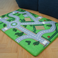 Remplissage en mousse à mémoire de forme, tapis en polyester de style dessin animé, rembourrage pour aire de jeux pour enfants, facile à nettoyer, mousse épaisse, tapis de sol pour bébé
