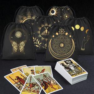 Bolsa de tarjeta de <span class=keywords><strong>Tarot</strong></span> de terciopelo con cordón reciclable, almacenamiento de Peluca de joyería con soporte para lápiz labial - Product Image 3