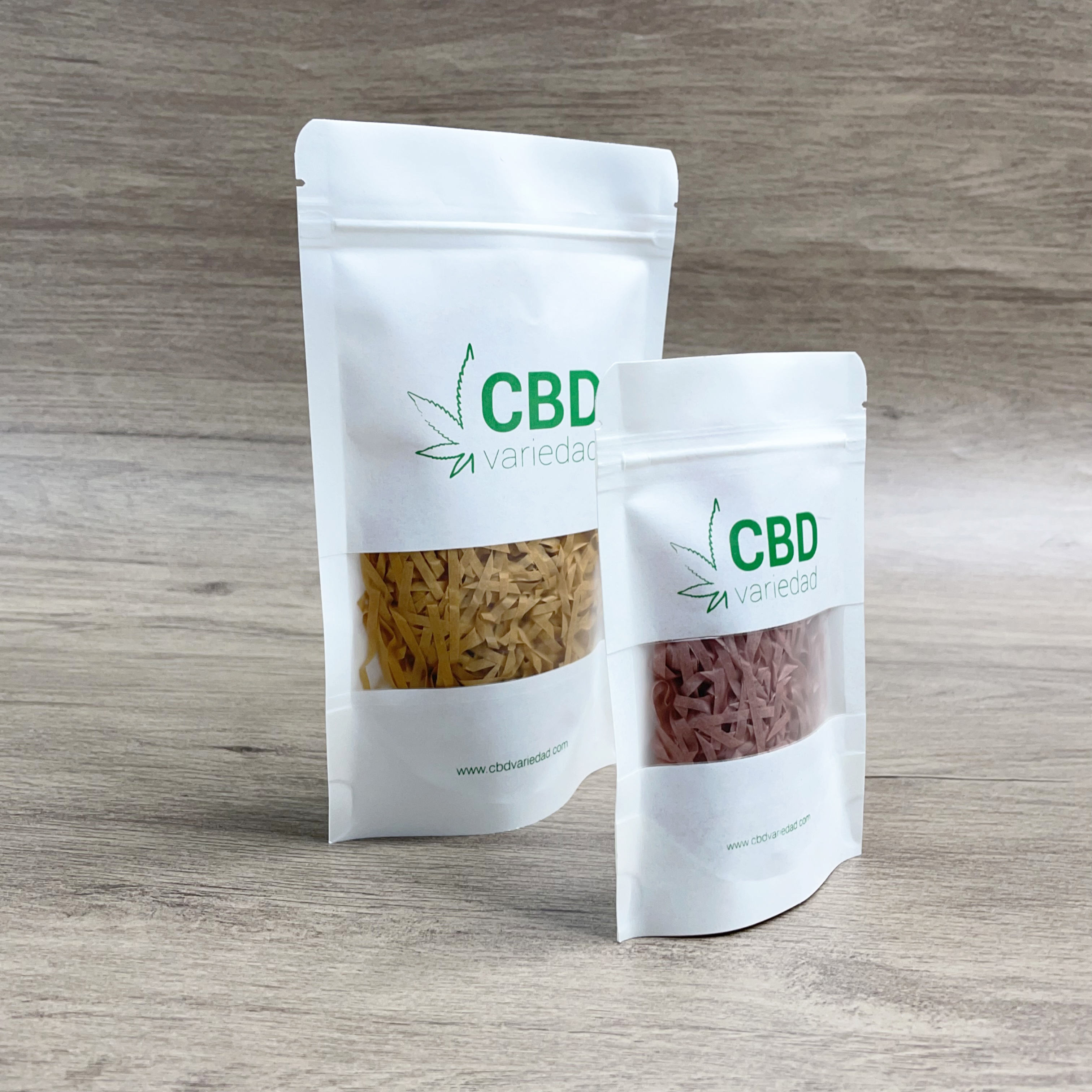 White mylar bag with window