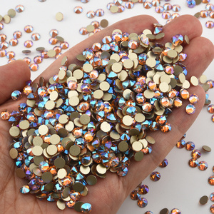 BOBOHOO 베스트셀러 블루쉬 AB 컬러 플랫 백 라인스톤 16면 컷팅 논핫픽스 유리 라인스톤 드레스 청바지용 - Product Image 5