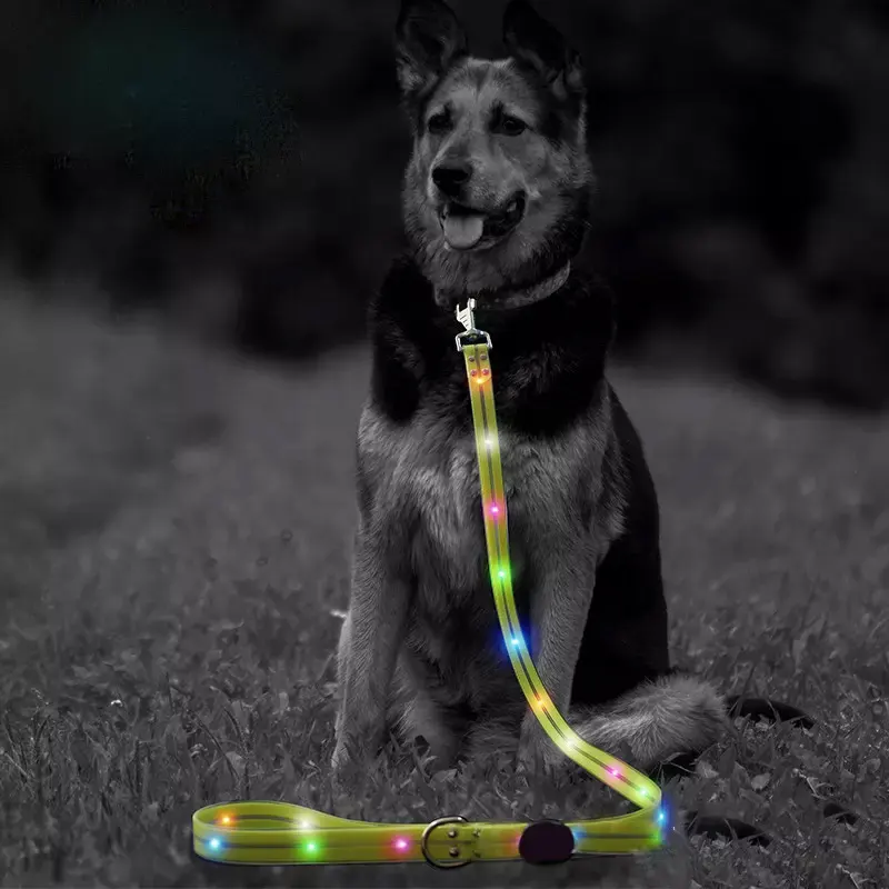 LED luminoso collare per animali domestici nastro adesivo in PVC evidenziare anti-perdita corda di trazione a LED per cani di taglia grande, media e piccola