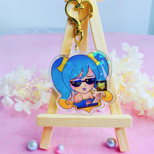 Custom Laser Cut Glitter Photo Print Plastic Acrylic Charm Double Sided Sublimation Blank Clean Hologram Anime Acrylic KeyChain