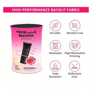 Stand d'exposition personnalisé en tissu, rond, pliable, comptoir de stand d'exposition, produits promotionnels, table de stand d'exposition avec éclairage LED - Product Image 3