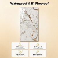 Panneau mural en PVC de qualité supérieure, alternative au marbre, haute brillance, résistant aux taches et au feu, pour salle de bain