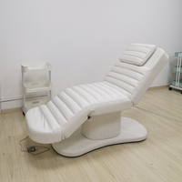 Table de massage électrique à 3 moteurs marron, réglable en hauteur, moderne, pour salon, avec mousse à mémoire de forme, lit esthétique en PU pour spa médical, certifiée CE