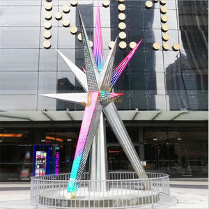 Sculpture extérieure en acier inoxydable Art déco, étanche, pour jardin, parc et paysage urbain - Product Image 4