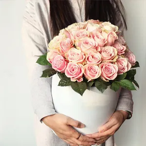 I regali di San Valentino più venduti regali di novità in oro scatola di fiori rosa eterna naturale conservata vera rosa in una scatola regalo