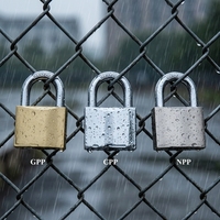 Cadenas en fer de type arc plaqué or chromé nickelé, robuste, antivol, étanche, à clé, pour portail, porte, entrepôt, vente en gros