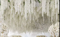 Décoration suspendue au plafond en fleurs de cerisier artificielles en soie classique chinoise élégante 3D 5D pour mariage et événements intérieurs