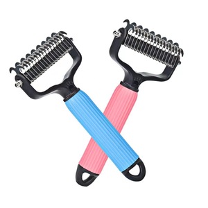 <span class=keywords><strong>Brosse</strong></span> de toilettage personnalisée pour animaux de compagnie, double face, pour démêler et éliminer les poils morts, peigne à sous-poil pour chiens et chats, <span class=keywords><strong>brosse</strong></span> à poils pour chiens, 2 pièces - Product Image 5