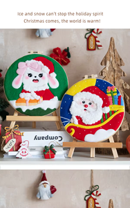 Décoration de festival à la maison ornements <span class=keywords><strong>en</strong></span> feutre de <span class=keywords><strong>laine</strong></span> de noël kits d'artisanat de feutrage de <span class=keywords><strong>laine</strong></span> faits à la <span class=keywords><strong>main</strong></span> bricolage - Product Image 4