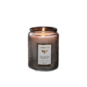 Luxury Embossed Glass Jar Scented <b>Candles</b> Natural Soy Wax Long Lasting Aromatherapy <b>Candles</b> - Product Image 1