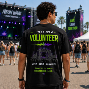 Custom <b>Neon</b> Wave Music Festival <b>T</b> <b>Shirt</b> Custom Event Volunteer Team Colorful Graphic Sublimation Printed Quick Dry Event <b>T</b> <b>Shirt</b> - Product Image 2