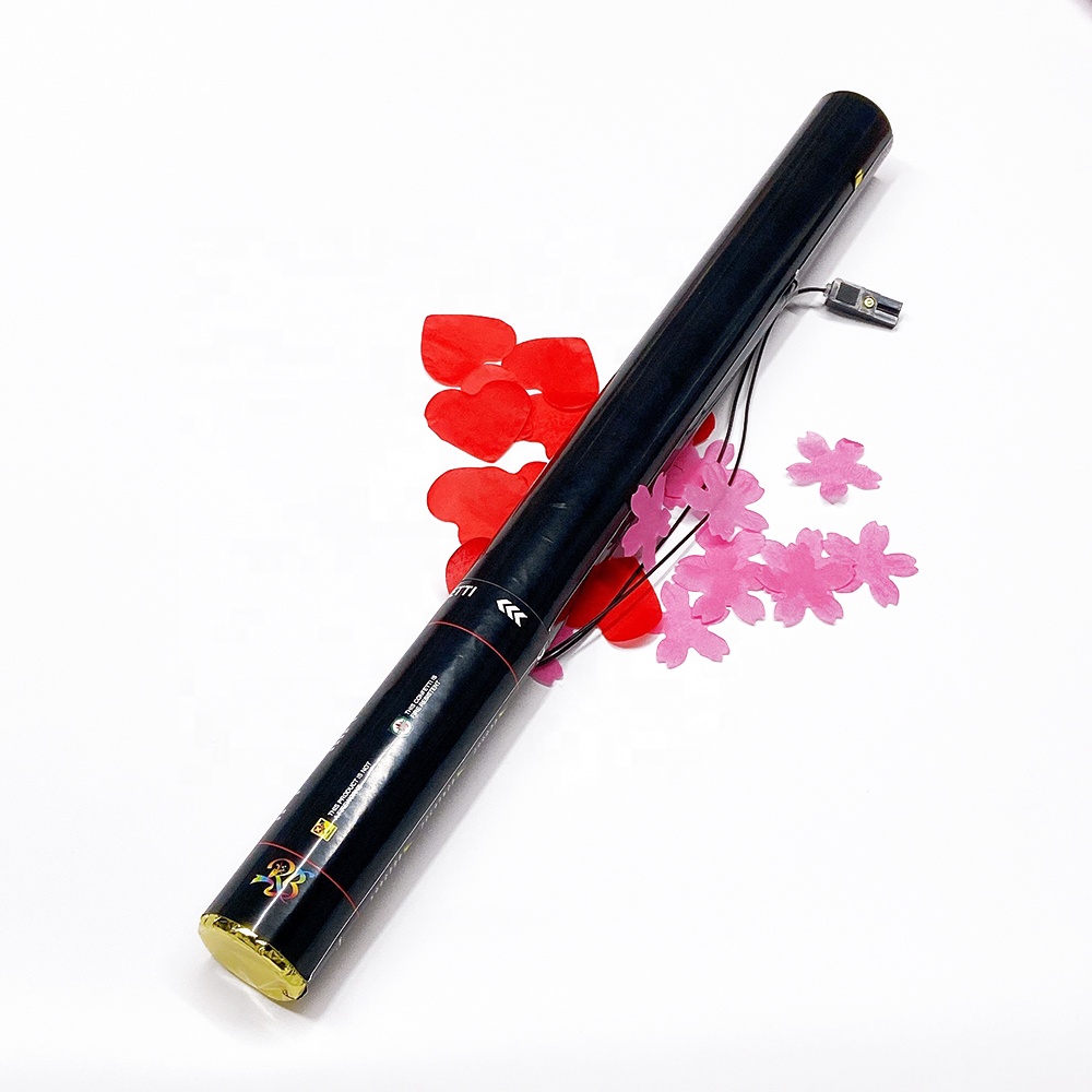 Электрическая пушка кофти с биоразлагаемыми бумажными конфетти красного сердца для свадебной вечеринки