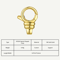 Composants de fabrication de bijoux classiques modernes VFOOK, fermoirs mousquetons en or véritable 18 carats sans nickel pour la connexion de colliers et bracelets