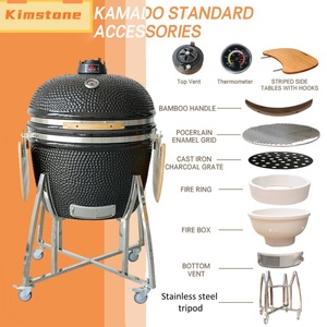 Ahumador de Cocina de Cerámica Grande de 28 Pulgadas, <span class=keywords><strong>Asador</strong></span> de Carbón, Barbacoa Kamado para Exteriores - Product Image 6