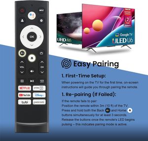 <span class=keywords><strong>Telecomando</strong></span> ERF3M90H con Controllo Vocale per <span class=keywords><strong>Google</strong></span> <span class=keywords><strong>TV</strong></span>, Compatibile con Smart <span class=keywords><strong>TV</strong></span> Hisense - 299843 Funziona con Serie A53F / A65H / A66G / A68H / A6G - Product Image 6