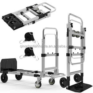 Chariot de <span class=keywords><strong>transport</strong></span> pliable 2-en-1 en alliage, convertible, à plateforme, robuste, grande capacité, en acier et aluminium - Product Image 1
