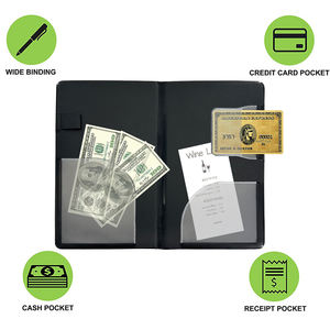 Presentador de Comandas Personalizado con Logotipo, con Bolsillo para Tarjetas de Crédito de Vinilo Transparente Castellano, Material de Cuero PU - Product Image 4