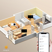 UBARO Sakelar Sentuh dan Termostat Pintar WiFi 157x86mm Kontrol Suara Aplikasi Tuya Layar Sentuh Sakelar Lampu 2 Gang AC110-240V