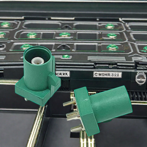 Connecteur Fakra Mini prise Fakra montage sur panneau mâle droit trou traversant vert E <span class=keywords><strong>Code</strong></span> soudure - Product Image 2