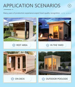 Sauna <span class=keywords><strong>Cube</strong></span> 6-7 Personnes en Bois de Pruche Massif Électrique Extérieur avec Panneau de Commande Informatique - Product Image 4