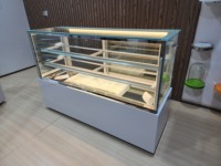 Vitrine Réfrigérée Commerciale Blanche Droite en Verre pour Gâteaux, avec Refroidisseur d'Air, Éclairage LED, Anti-Buée, en Verre Trempé pour Pâtisseries et Desserts