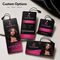 Étiquettes personnalisées imprimées pour perruques, étiquettes volantes en papier à marque privée avec logo pour emballages d'extensions de cheveux naturels