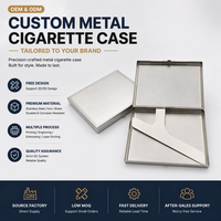 Étui à cigarettes rectangulaire en fer brossé mat, grande capacité, avec couvercle à charnière et support à clip unique, gravure de logo personnalisée OEM ODM, faible MOQ