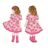 Bestseller Mädchenkleid Sommerkleid Süßes Buntes Bedrucktes Knielanges Kleid ODM Bambusfaser-Kleid