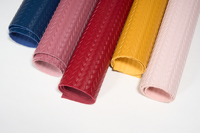 Cuir synthétique PVC gaufré à motif tissé pour emballage de luxe, boîte à bijoux, boîte à cosmétiques