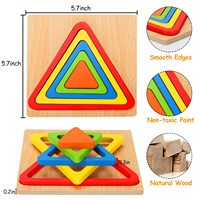 Juguetes de aprendizaje sensorial Montessori para niños pequeños 1-3 niños en edad preescolar rompecabezas de clasificación de forma de madera regalo educativo sensorial