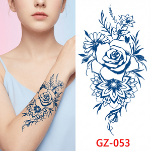 Tatuaje Corporal de Jugo Herbal, Resistente al Sudor, Realista, Pegatinas con Patrones Florales Sexys para Cintura y Clavícula Femenina - Product Image 5