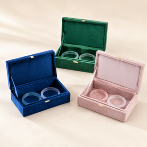 Boîte de rangement à bijoux en velours haut de gamme avec logo personnalisé pour bracelets, colliers et bracelets, idéale pour les propositions de mariage - Product Image 3