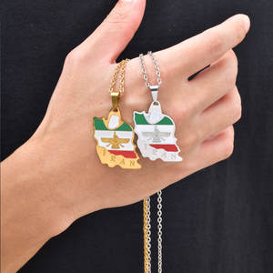 Colliers tendance anti-ternissement en argent et or PVD, bijoux fins en acier inoxydable 316L, collier carte de l'Iran pour femmes - Product Image 3