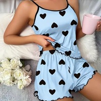 Pakaian Tidur Wanita Ukuran Besar Laris Manis untuk Musim Panas, Baju Tidur Dewasa Seksi, Piyama Wanita, Set Piyama Wanita Pinggang Elastis Rajutan