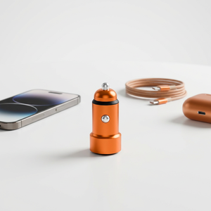 อะแดปเตอร์ชาร์จในรถยนต์ OEM 30W PD ชาร์จเร็ว สีกาแฟ อลูมิเนียม พอร์ต USB-C รองรับไฟ DC 12-24V สำหรับ <span class=keywords><strong>iPhone</strong></span> และ Android <span class=keywords><strong>ราคา</strong></span>ขายส่ง - Product Image 3