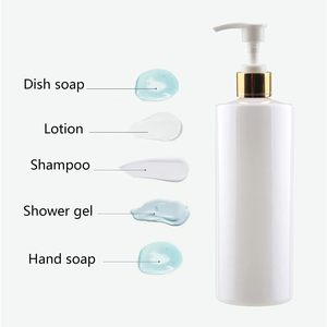 Ensembles cosmétiques de luxe recyclables en or de 2oz, 4oz, 6oz, 8oz, pots en plastique sans BPA pour beurre corporel, crème, shampoing, huile, après-shampoing, flacons pompe - Product Image 6