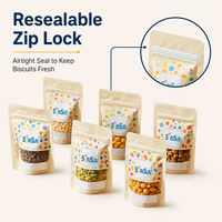 Sachet Doypack alimentaire réutilisable en plastique, résistant à l'humidité, pour aliments en conserve, biscuits, gâteaux, snacks, imprimé sur mesure