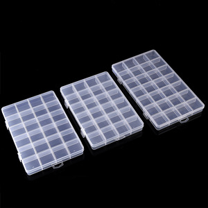 Transparent Pp Plastic Jewelry Storage Box With Compartments For Beads Diy Organizer <b>Desktop</b> Storage Case 10 15 24 Grid - Product Image 1