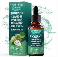 Gouttes liquides de Graviola (Corossol) à marque privée OEM/ODM, extrait de feuille de Graviola, liquide oral, complément alimentaire naturel à base de plantes, emballage personnalisé